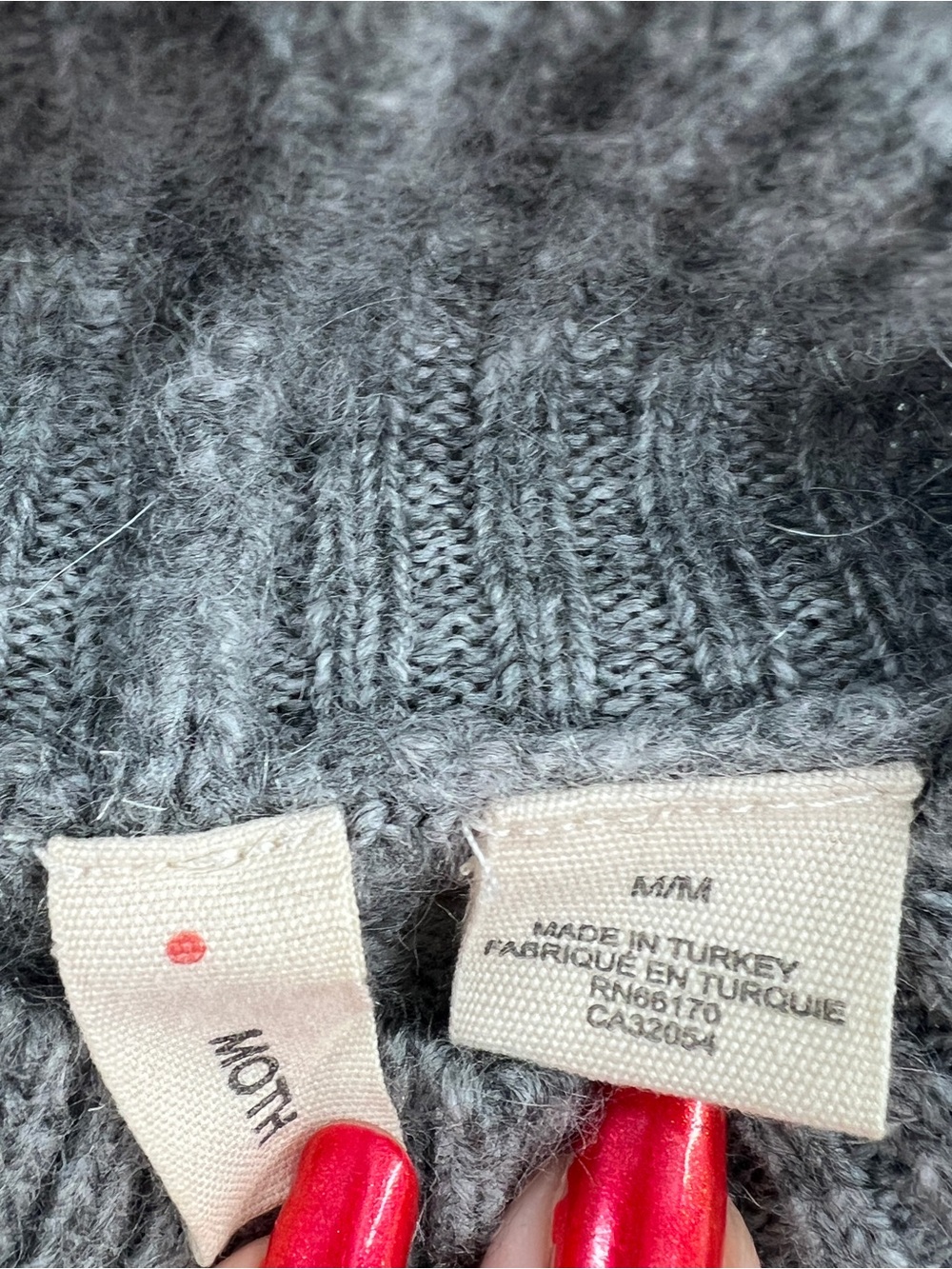 Anthropologie Moth Turtleneck Puppy Pullover Sweater in Grey size Medium - Picture 6 of 9